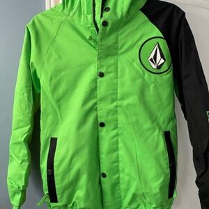 Volcom Green and Black Hooded Jacket